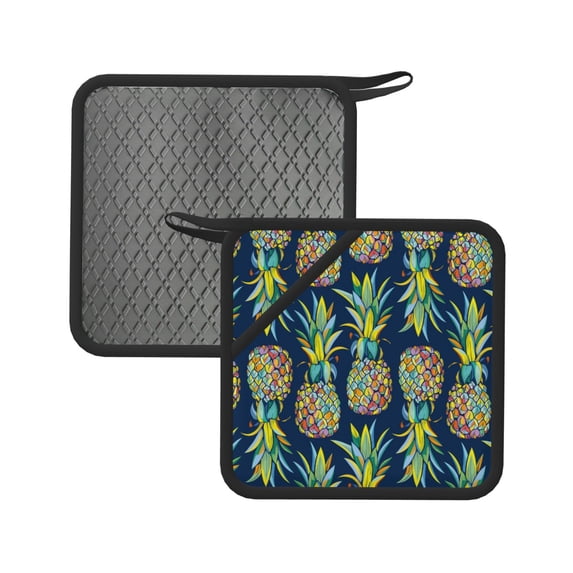 Xecao Colorful Pineapples for Silicone Trivet Mats - Heat Resistant Pot Holders, Multipurpose Non-Slip Hot Pads