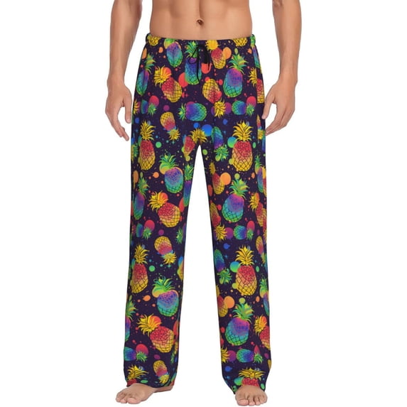 Xecao Colorful Pineapples1 Men's Straight Lounge Pajama Pants: The Ultimate in Comfortable Sleepwear