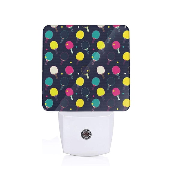 Xecao Colorful Ping Pong Rackets for Night Light - a Wall-mounted LED Fixture with A Dusk-to-dawn Sensor, Ideal for Bedrooms, Bathrooms, Hallways, and Kitchens-