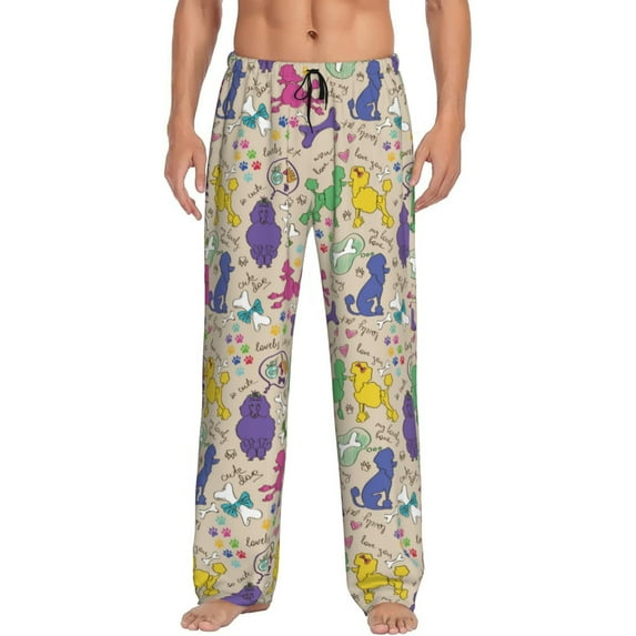 Xecao Colorful Poodle Dog Men's Straight Lounge Pajama Pants: The Ultimate in Comfortable Sleepwear