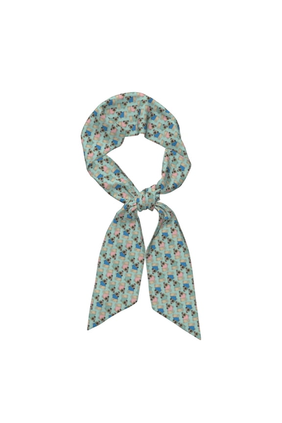 Colorful Pugs Pattern Large Satin Head Scarf - Satin Hair Scarves Silk Bandana Scarf Headscarf Silk Feeling Scarf for Women