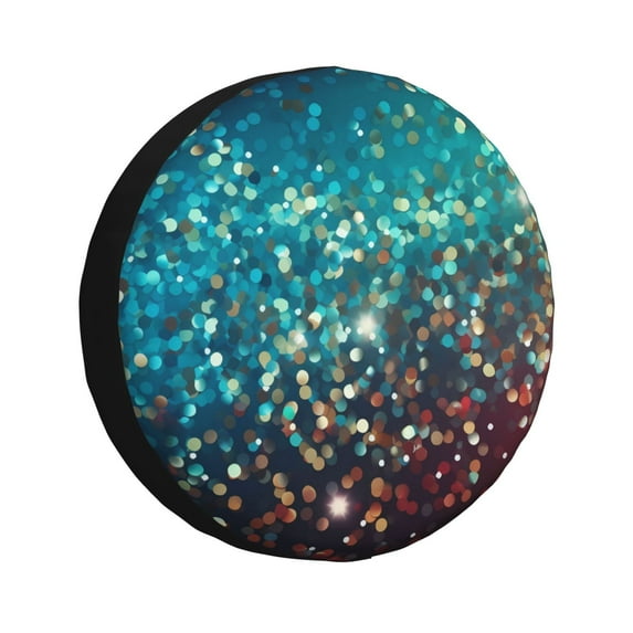 Xecao Colorful Rainbow Glitter for Tire Covers,Wheel Tire Cover Waterproof, Dust-Proof, And Universally Fitting for Cars,Trailers, SUVs-14 inch