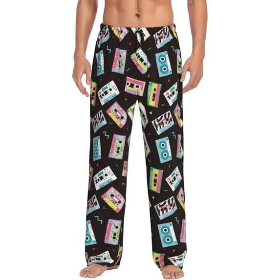 Xecao Colorful Retro Tape Men's Straight Lounge Pajama Pants: The Ultimate in Comfortable Sleepwear