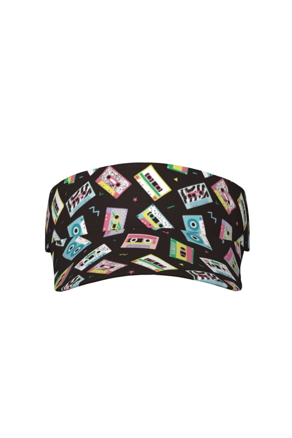 Colorful Retro Tape for Adult Sun Cap offers versatile sun protection with adjustable Velcro for a secure fit.