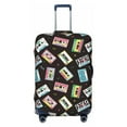 thumbnail image 1 of Xecao Colorful Retro Tape print Elastic Luggage Cover, with double-sided print , is perfect for travel, business, and daily use, 1 of 9