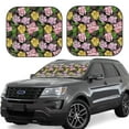 thumbnail image 1 of Xecao Colorful Roses for Foldable Car Sun Shades (2-Pack) offer sun protection with an easy-fold design for convenient windshield shading., 1 of 7