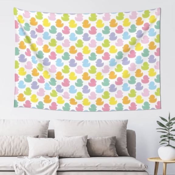 Xecao Colorful Rubber Duck Print Tapestry, Wall Hanging Room Funny Decor, Backdrop Room Decor for Bedroom Living Room dormitory