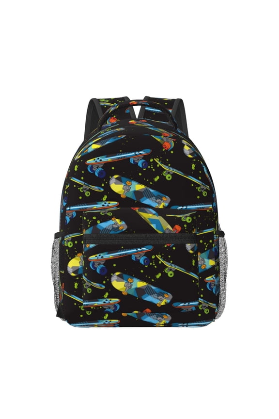 Colorful Skateboard Travel Backpack: A spacious, stylish computer backpack ideal for men and women, perfect for college, school, or daily travels