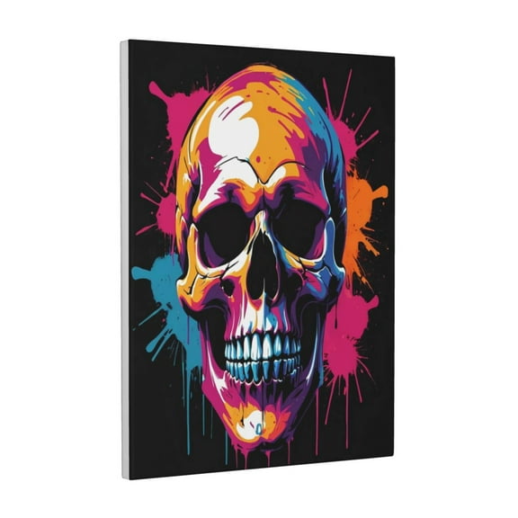 Xecao Colorful Skull for Ready-to-Hang Canvas Art 12x16 Inches - Waterproof HD Print Solid Wood Frame for Gifting,Vertical