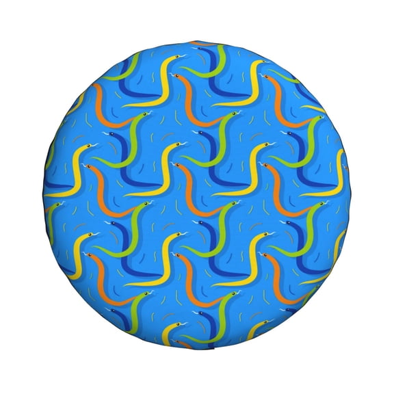 Xecao Colorful Snake for Tire Covers: Waterproof, dust-proof, and universally fitting for trailers, SUVs