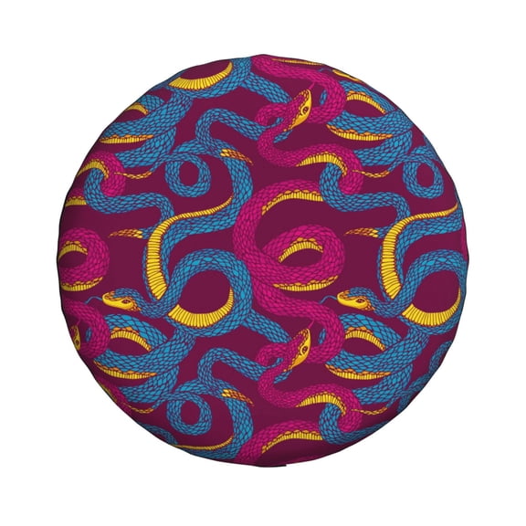 Xecao Colorful Snake for Tire Covers: Waterproof, dust-proof, and universally fitting for trailers, SUVs