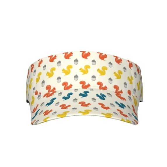 Xecao Colorful Squirrel for Adult Sun Cap offers versatile sun protection with adjustable Velcro for a secure fit.