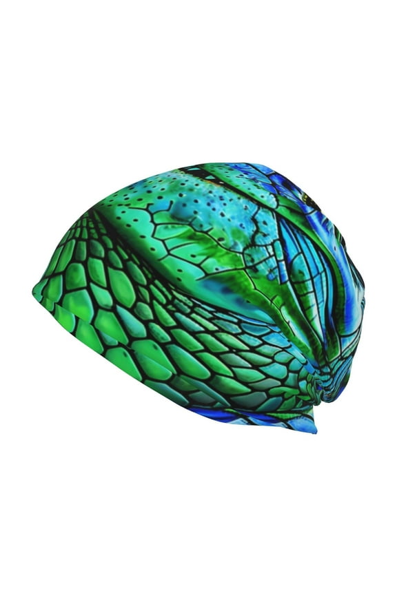 Colorful Stained Glass Crocodile Print Knit Hat,Winter Beanie for Men Women, Beanie Soft Warm Ski Stocking Cuffed Cap
