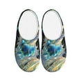 thumbnail image 1 of Xecao Colorful Stained Glass Deer Print Cotton Slippers Fuzzy Warm Cozy Slippers Non Slip House Slippers For Indoor Outdoor Cotton Slippers House Slippers-13, 1 of 7