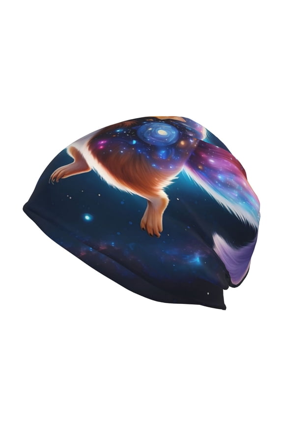 Colorful Star River Squirrel Print Knit Hat,Winter Beanie for Men Women, Beanie Soft Warm Ski Stocking Cuffed Cap