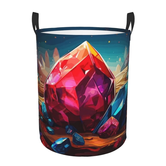 Xecao Colorful Stone World Print Laundry Basket,Laundry Hamper Designed for Storage Dirty Clothes Hamper,Collapsible Laundry Baskets-Small