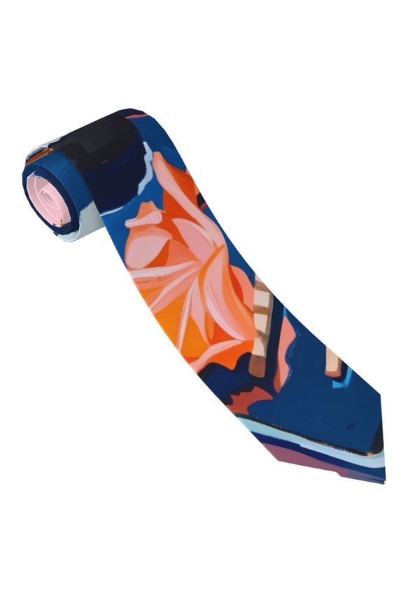 Colorful Sushi Food Art Print Tie For Men Necktie Woven Jacquard Neck Ties,Classic Men's Tie