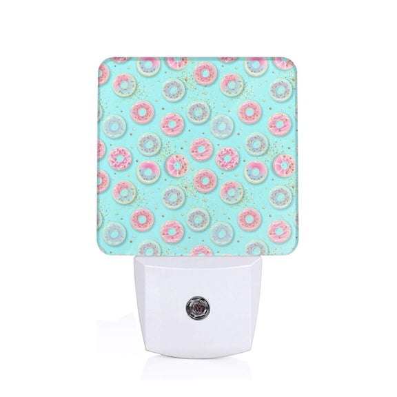 Xecao Colorful Sweet Donuts for Night Light - a Wall-mounted LED Fixture with A Dusk-to-dawn Sensor, Ideal for Bedrooms, Bathrooms, Hallways, and Kitchens-US