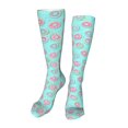 thumbnail image 1 of Xecao Colorful Sweet Donuts Print Calf Socks Seamless Toe, Knee High Long Socks, Sports Socks Trouser Socks for Women and Men-One Size, 1 of 8