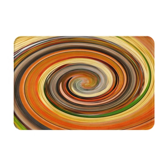 Xecao Colorful Swirl print Flannel Mat: Non-slip, 16x24in. Ideal for kitchen, bedroom, bath & living room.