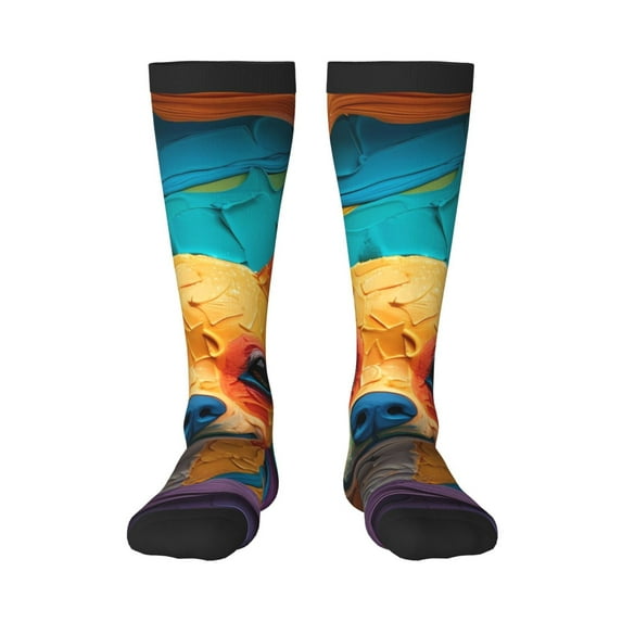 Xecao Colorful Textured Chihuahua Print Compression Socks for Both Men And Women for Running, Travel, Flight, Nurse