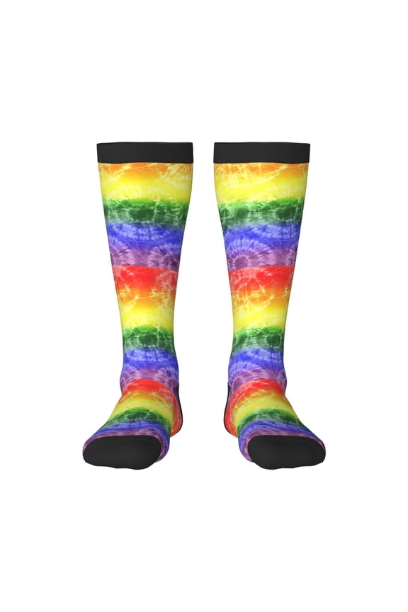 Colorful Tie Dye Print Compression Socks for Both Men And Women for Running, Travel, Flight, Nurse