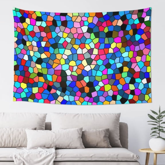 Xecao Colorful Tie Dye Stained Glass 2 Print Tapestry, Wall Hanging Room Funny Decor, Backdrop Room Decor for Bedroom Living Room dormitory