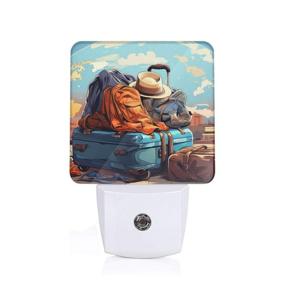 Xecao Colorful Travel Luggage Gear for Night Light - a Wall-mounted LED Fixture with A Dusk-to-dawn Sensor, Ideal for Bedrooms, Bathrooms, Hallways, and Kitchens-US