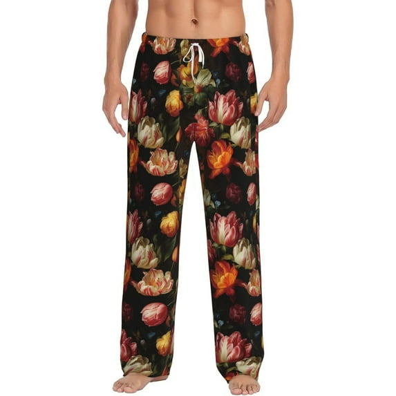 Xecao Colorful Tulips Men's Straight Lounge Pajama Pants: The Ultimate in Comfortable Sleepwear