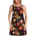 thumbnail image 1 of Xecao Colorful Tulips for Summer Dresses for Women Casual Sundresses Beach Cover Ups Sleeveless Tshirt Swing Dress with Pockets, 1 of 7