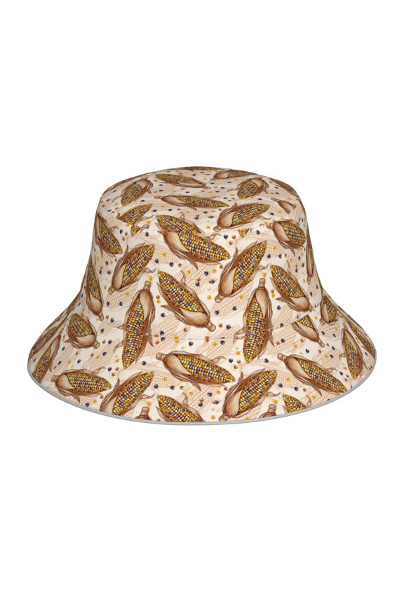 Colorful Vintage Corn Print Men and Women Night Reflective Hat Runner Cap Visor Bucket Hat Boonie Cap