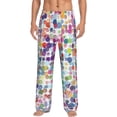 thumbnail image 1 of Xecao Colorful Watercolor Dots Men's Straight Lounge Pajama Pants: The Ultimate in Comfortable Sleepwear, 1 of 9