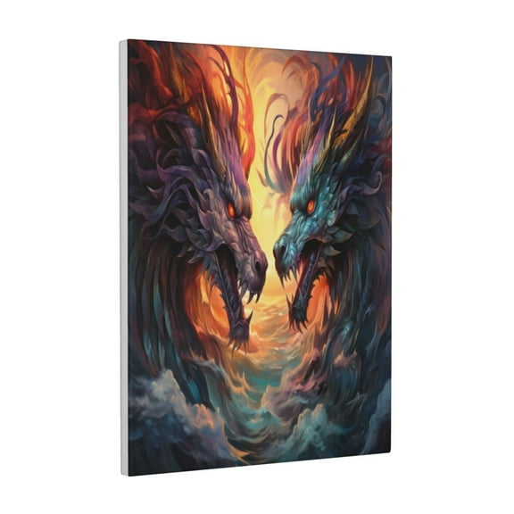 Xecao Colorful Wave Dragon Head for Ready-to-Hang Canvas Art 12x16 Inches - Waterproof HD Print Solid Wood Frame for Gifting,Vertical