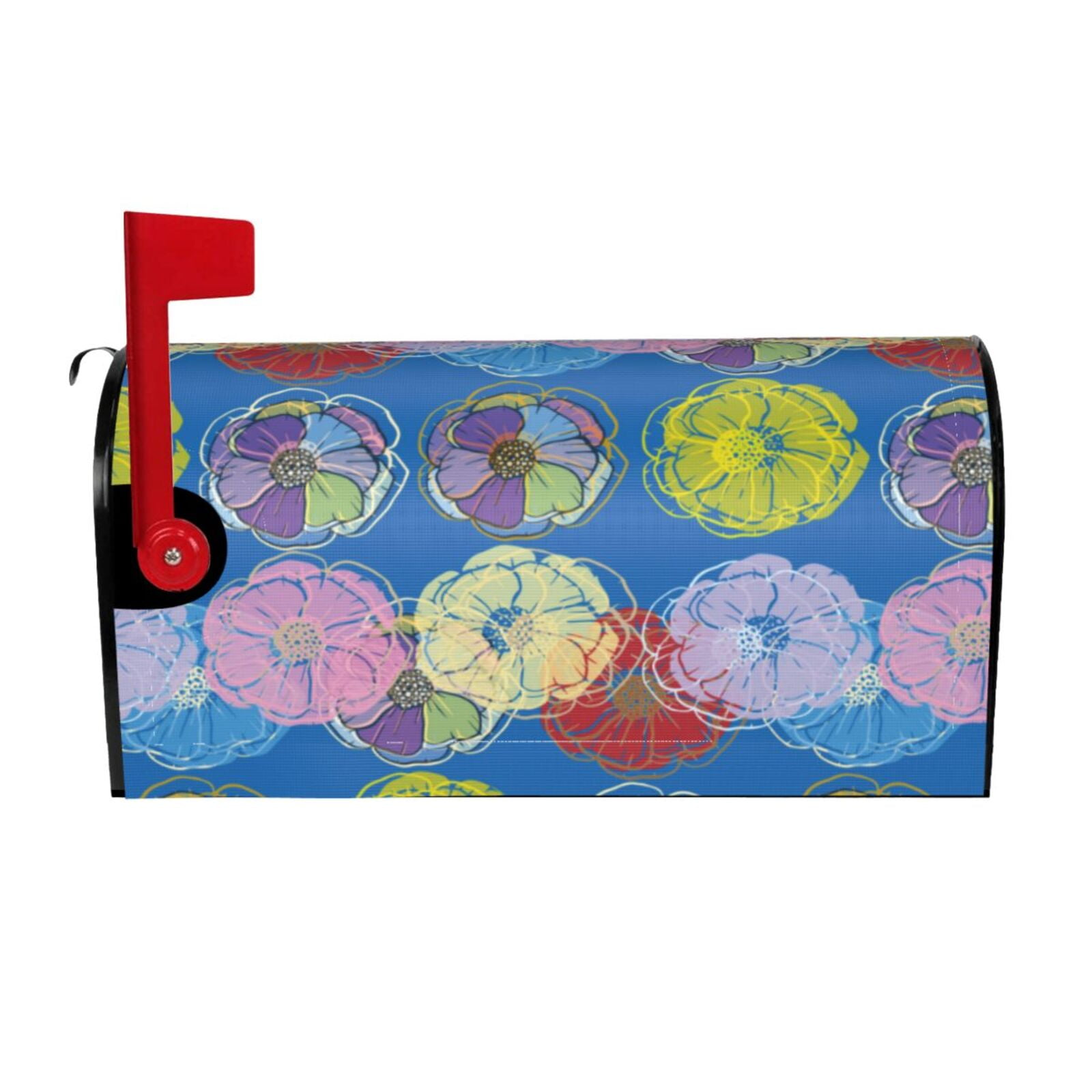 Xecao Colorful floral for Mailbox Cover with Magnetic Strips, Waterproof and Sunscreen, Adds a Decorative Touch to Your Garden Yard-21x18 in