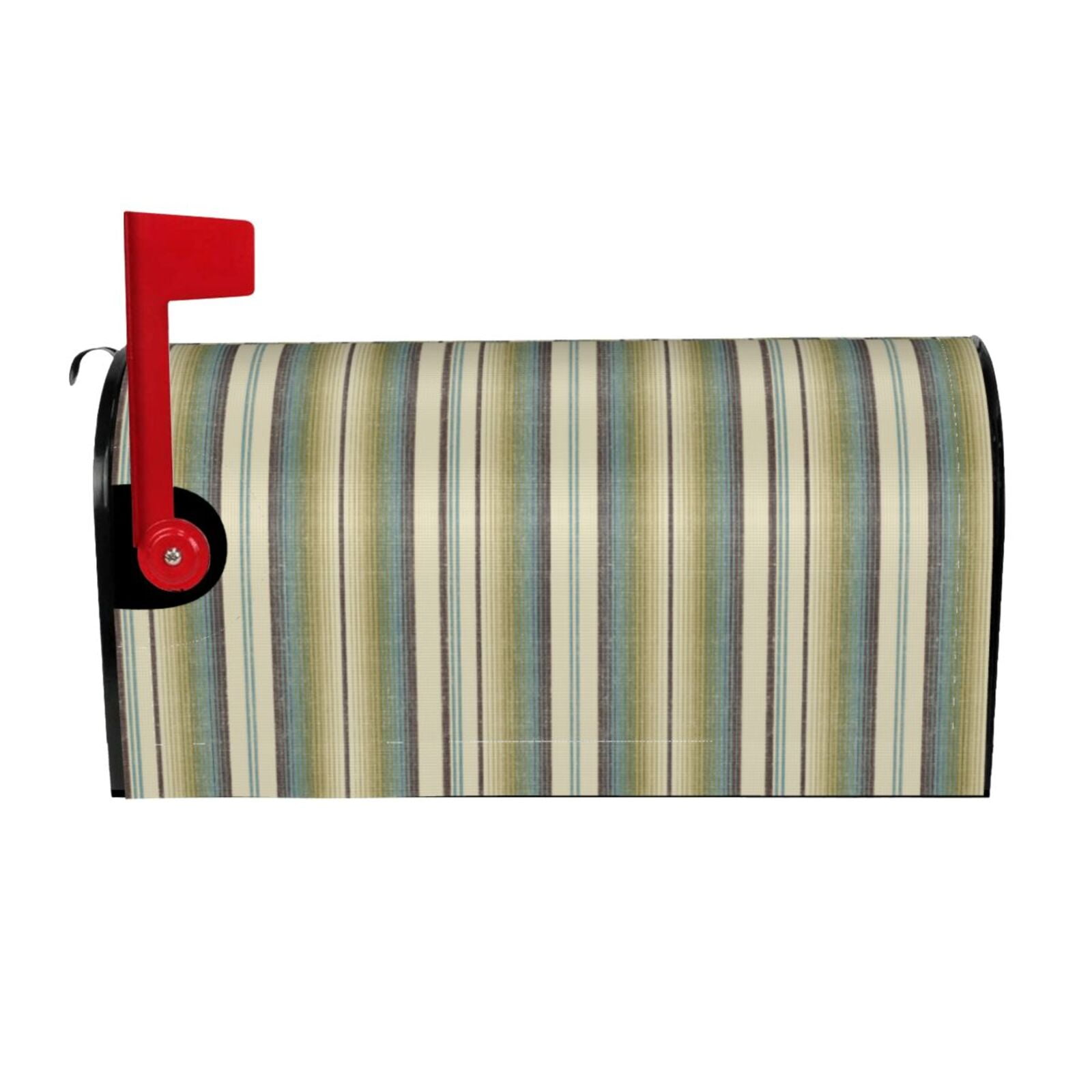 Xecao Colourful stripes for Mailbox Cover with Magnetic Strips, Waterproof and Sunscreen, Adds a Decorative Touch to Your Garden Yard-25.5x21 in