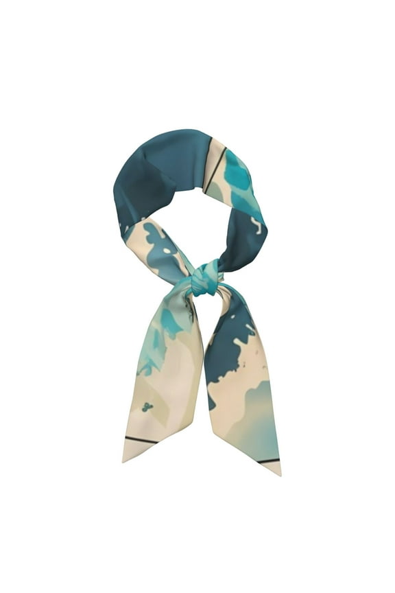 Comic Airplane Cockpit Illustration Pattern Large Satin Head Scarf - Satin Hair Scarves Silk Bandana Scarf Headscarf Silk Feeling Scarf for Women