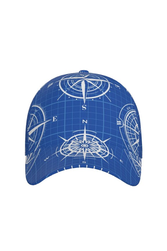 Compass for Baseball Cap: Unisex, crafted from classic polyester twill fabric, featuring a soft unconstructed design