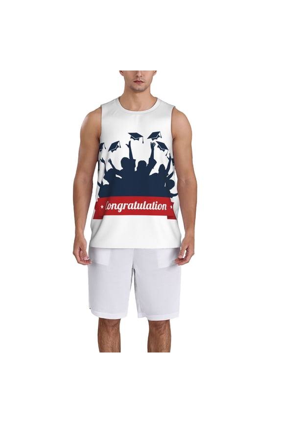 Congratulation Graduate print basketball shirt for both men and women, a unisex basketball jersey perfect for theme parties-Small