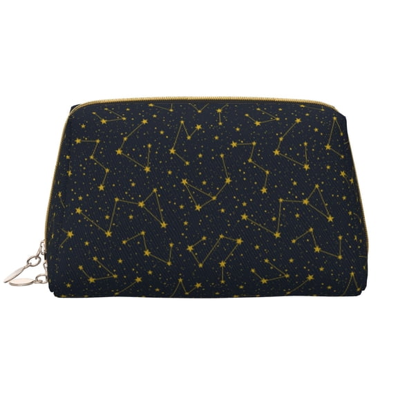Xecao Constellation Print Fashion Makeup PVC Bag Large Capacity Travel Cosmetic Bag for Women Organizer Toiletry Clutch