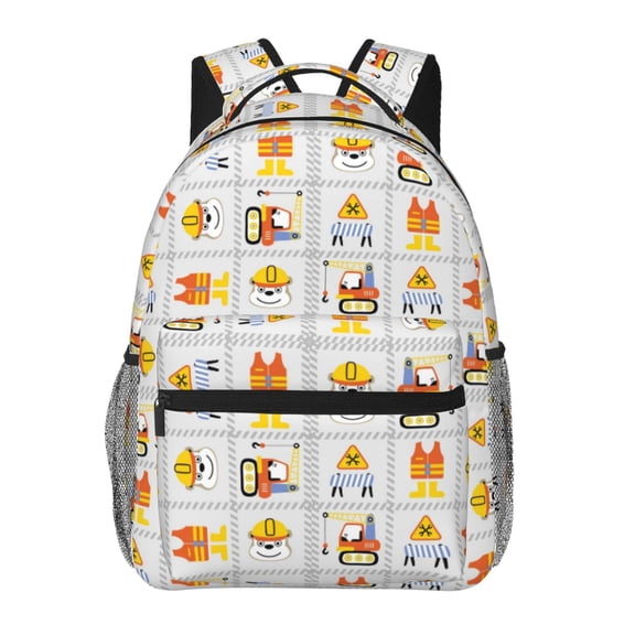 Xecao Construction Equipments Worker Backpack, a stylish and functional choice for both men and women, is the perfect basic bookbag for college, work, or travel