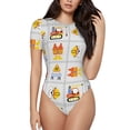 thumbnail image 1 of The Xecao Construction Equipments Worker Women's Crew Neck Body Suit, a short-sleeved bodysuit and basic swimsuit, both comfort and style for dating and daily life, 1 of 9