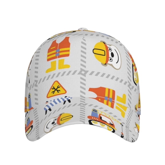 Xecao Construction Equipments Worker for Baseball Cap: Unisex, crafted from classic polyester twill fabric, featuring a soft unconstructed design