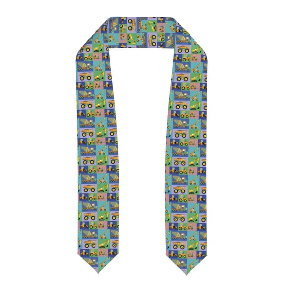 Xecao Construction Machinery Print Graduation Shawl Stole Honor Stole Adult 72" Academic Commencements