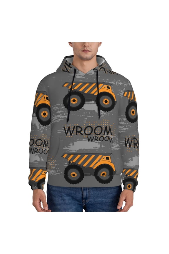 Construction Machines Pattern Men's Adult Pullover Hoodie,Hooded Sweatshirt-Small