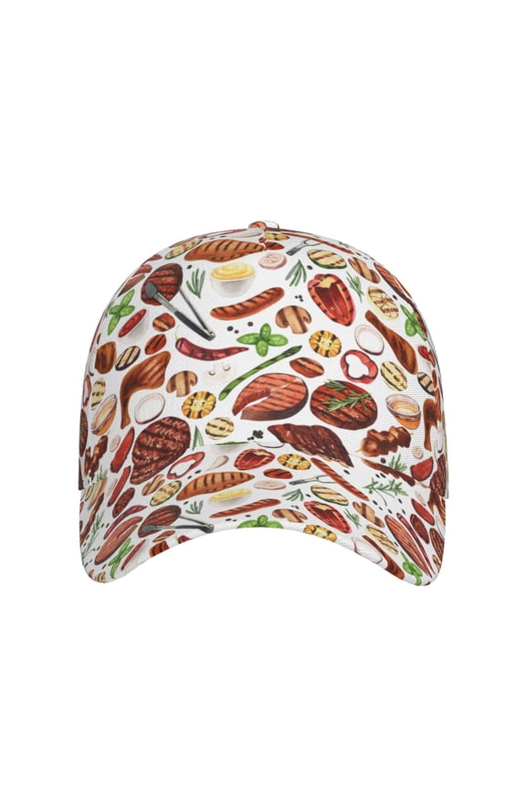 Cooking Bbq for Baseball Cap: Unisex, crafted from classic polyester twill fabric, featuring a soft unconstructed design