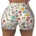 thumbnail image 1 of Xecao Cooking Utensils Print Workout Shorts for Women Soft Smooth Gym Yoga Scrunch Active Tennis Workout Running Shorts, 1 of 9