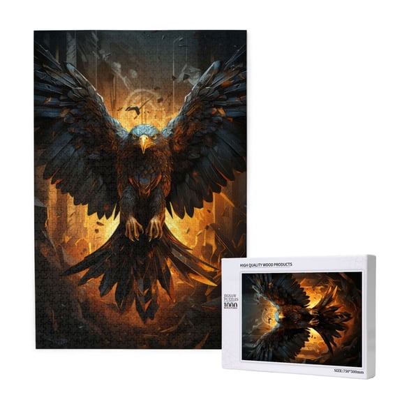 Xecao Cool Black Eagle Pattern 1000 Piece Puzzles , Jigsaw Puzzles for Adults