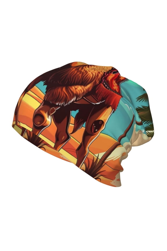 Cool Camel Oasis Vibes Print Beanie Hat Toddler Girls Boys, Baby Hats Winter Warm Knitted Thermal, Kids Winter Caps