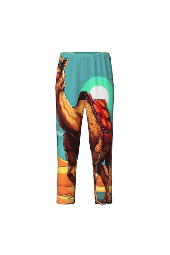 Cool Camel Oasis Vibes Print Teenagers' Pajama Pants Long Sleep Pants Soft Elastic Waist Pajama Bottoms Elastic waist with 2 Pockets 5-16 Years-Medium