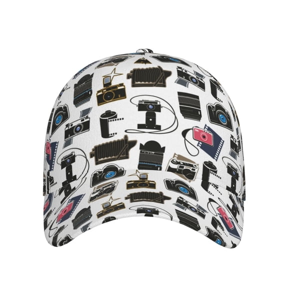 Xecao Cool Camera for Baseball Cap: Unisex, crafted from classic polyester twill fabric, featuring a soft unconstructed design